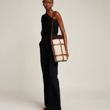 Métier - Double Wine Carrier Natural Linen with Cognac