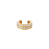 Dorsey - DOUBLE ROW LAB WHITE SAPPHIRE EAR CUFF, GOLD
