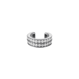 Dorsey - DOUBLE ROW LAB WHITE SAPPHIRE EAR CUFF, SILVER