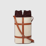 Métier - Double Wine Carrier Natural Linen with Cognac