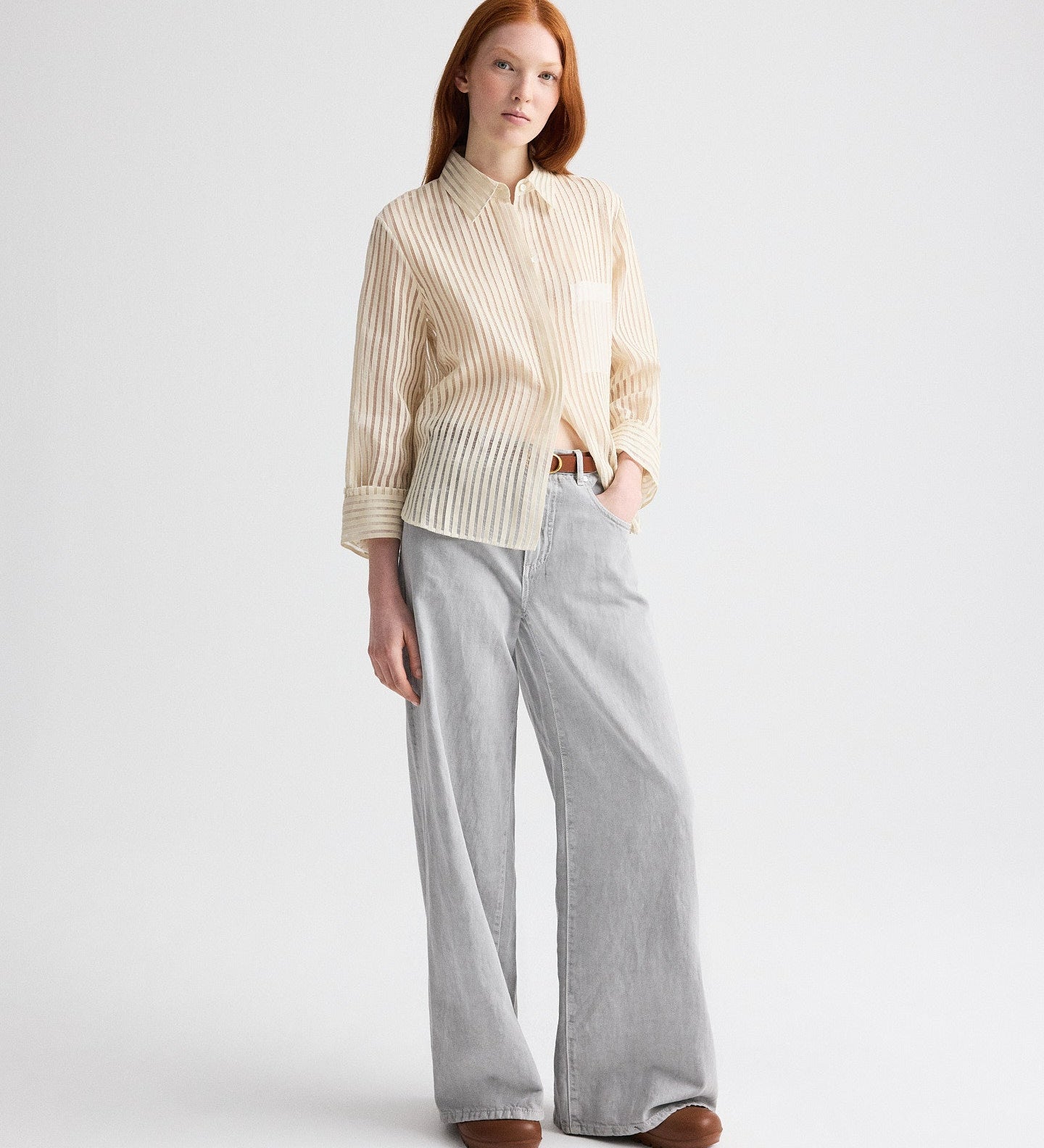 TWP - Boyfriend Shirt in Ribbon On Organza