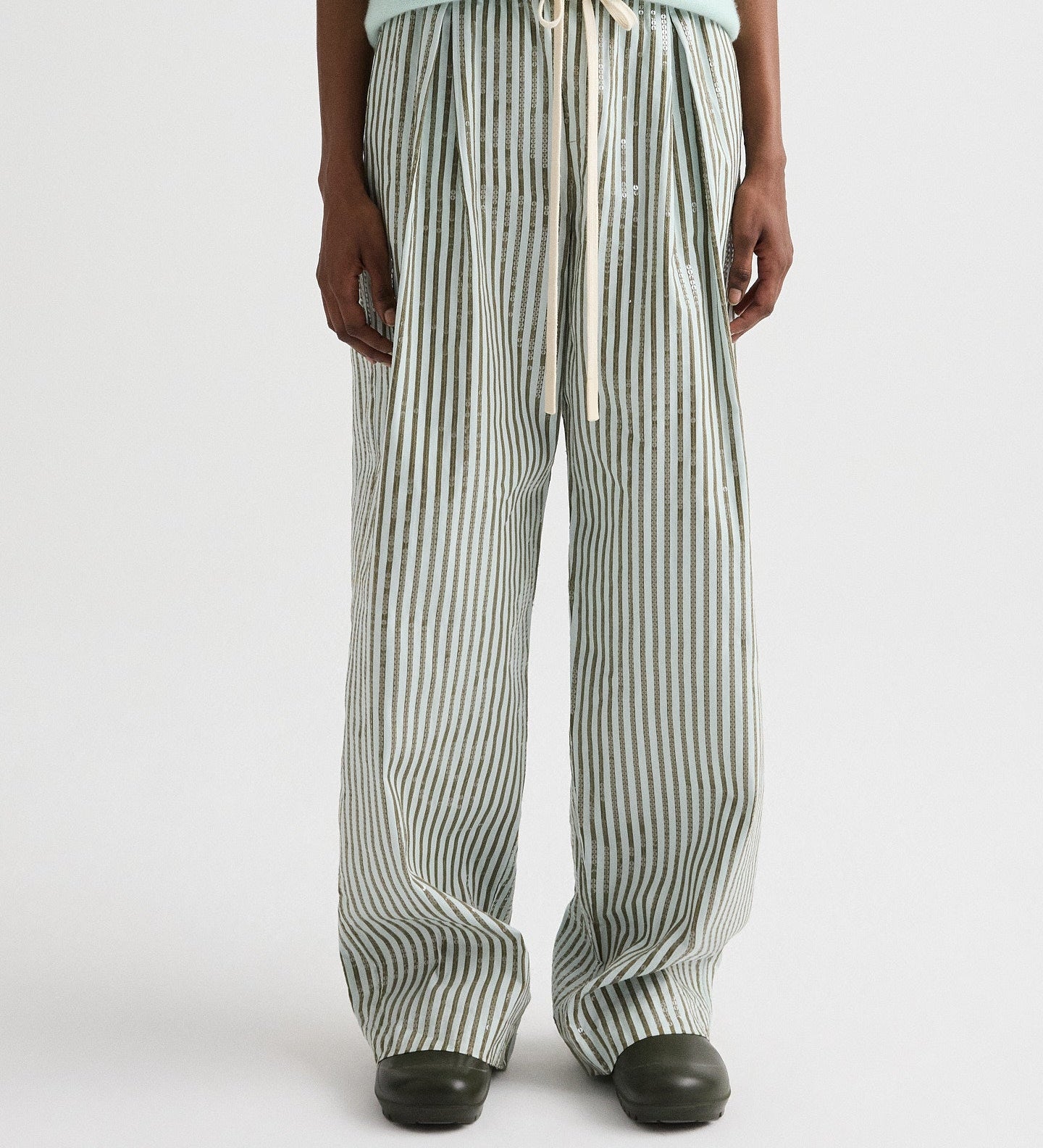 TWP - PJ Pant in Clear Sequin on Stripe