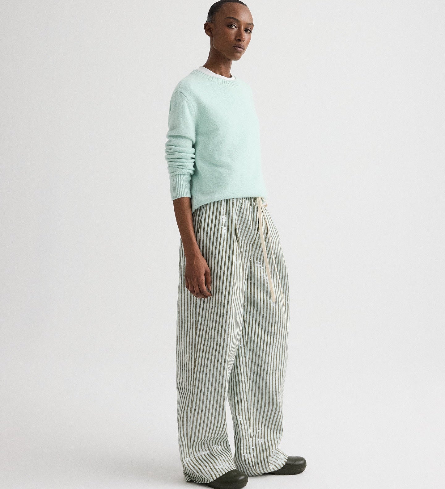TWP - PJ Pant in Clear Sequin on Stripe