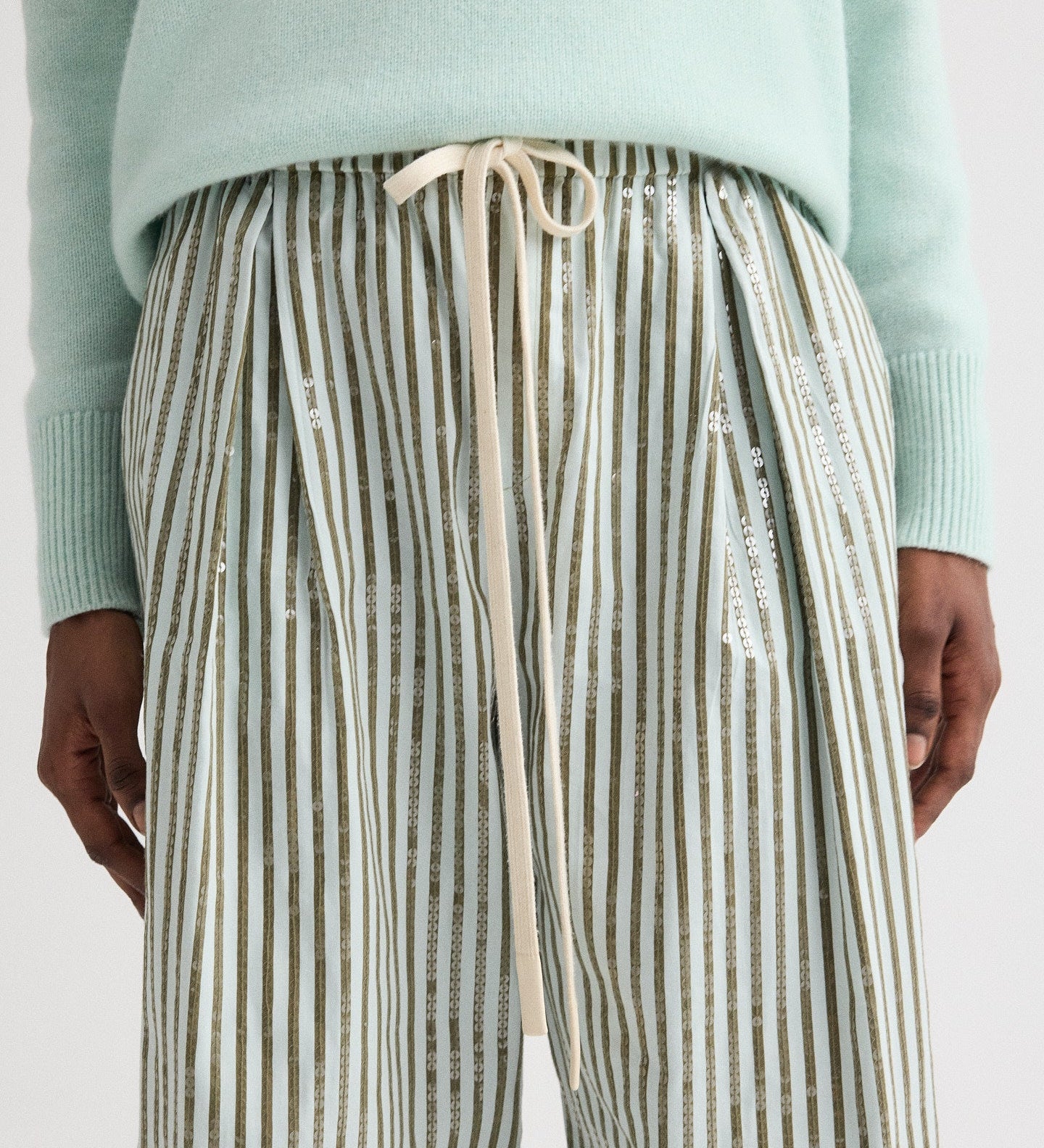 TWP - PJ Pant in Clear Sequin on Stripe