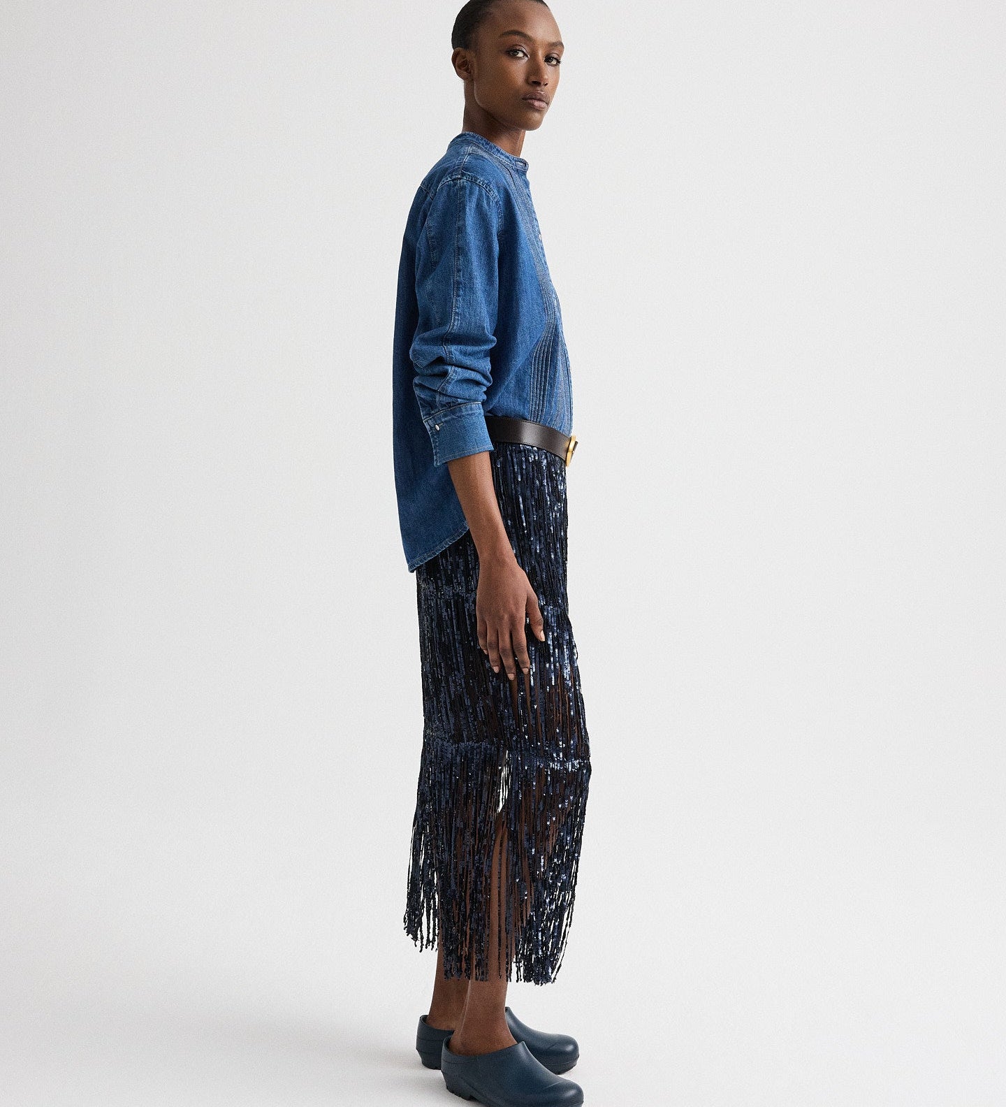 TWP - Laurel Skirt in Trapped Fringe Sequin