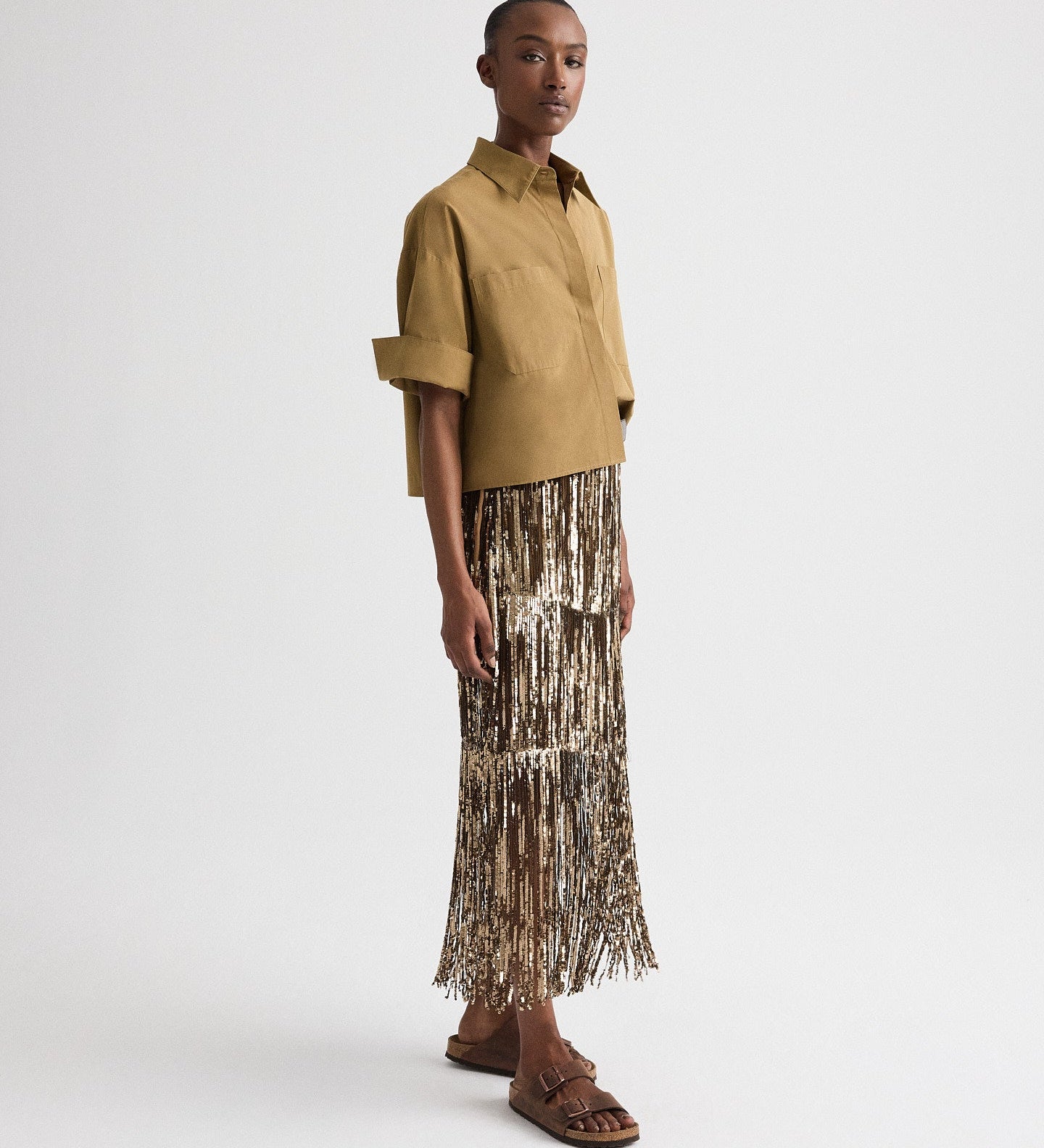 TWP - Laurel Skirt in Trapped Fringe Sequin