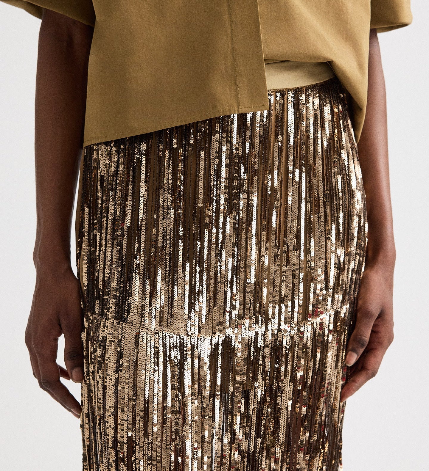 TWP - Laurel Skirt in Trapped Fringe Sequin