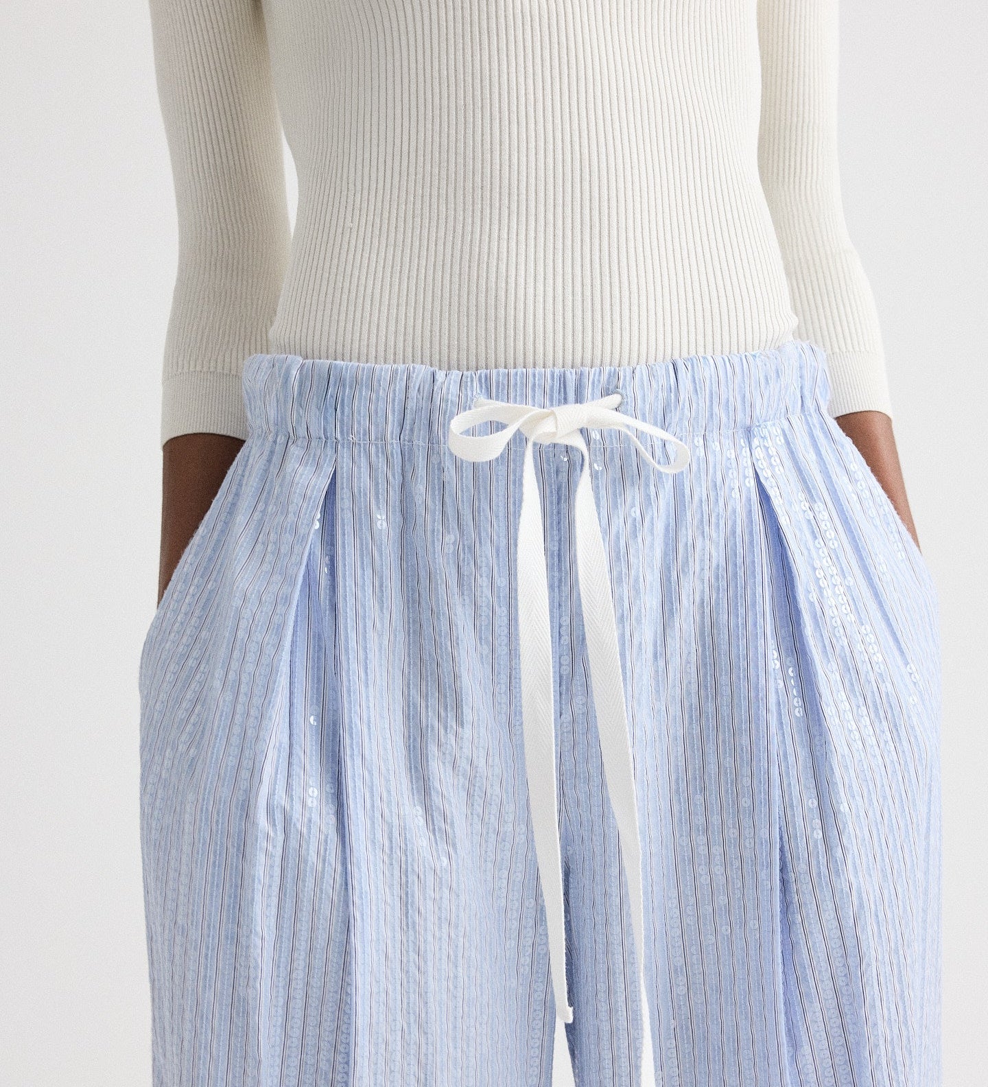 TWP - PJ Pant in Micro Triple Stripe