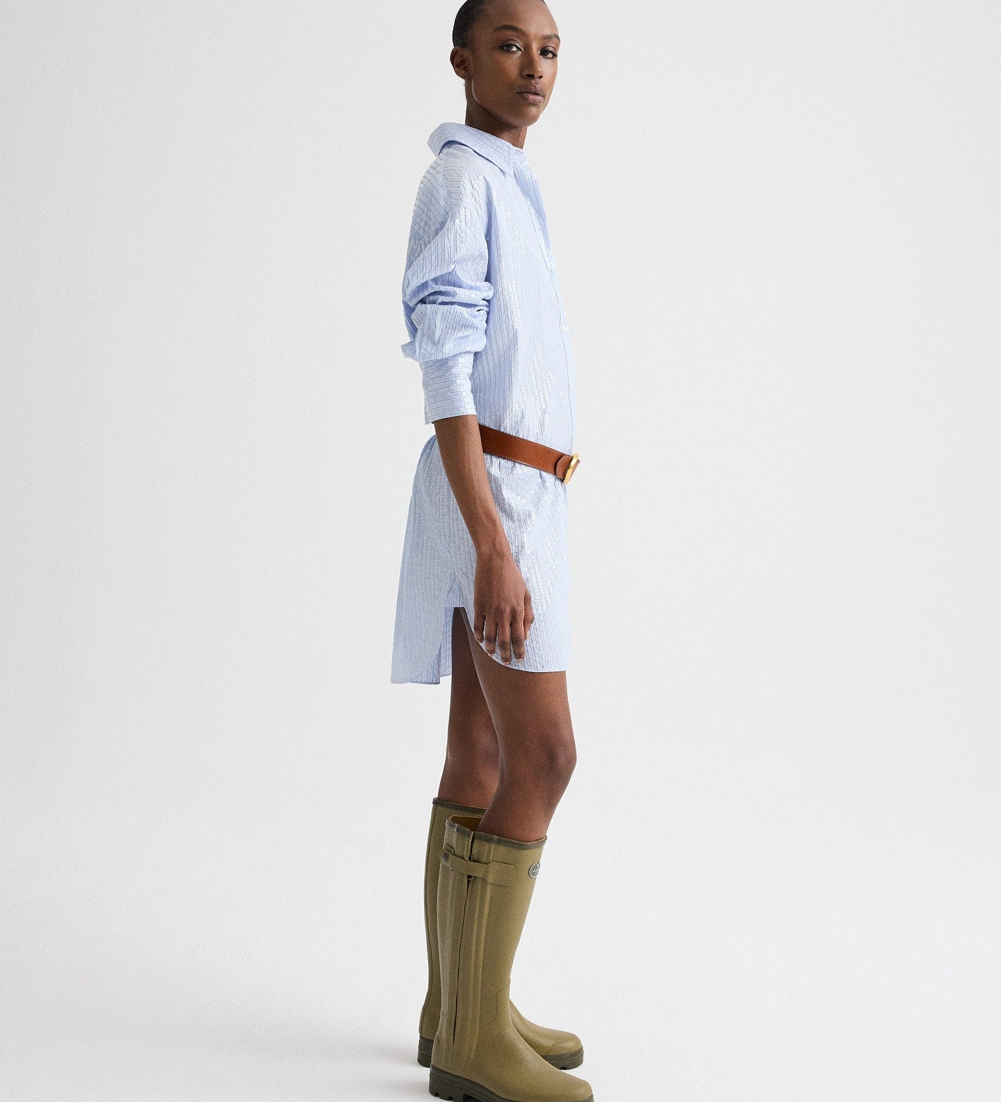 TWP - Big Joe Shirt Dress in Micro Triple Stripe