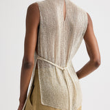 TWP - Beaded Apron Tunic in Bugle Bead Netting