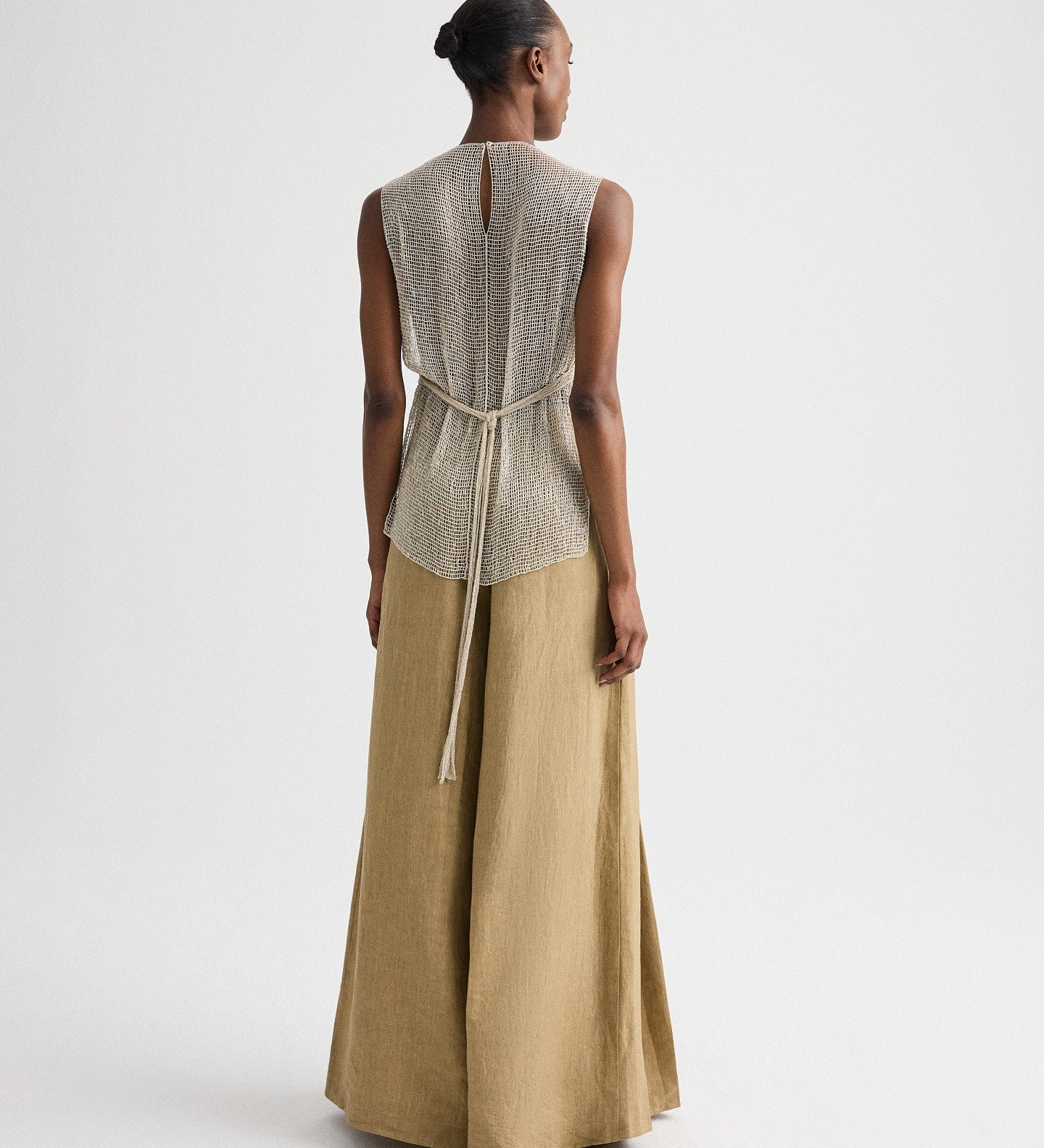 TWP - Beaded Apron Tunic in Bugle Bead Netting