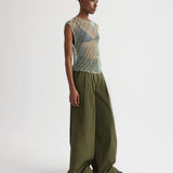 TWP - Oversized Muscle Tank in Bugle And Bead Net Fringe