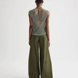 TWP - Oversized Muscle Tank in Bugle And Bead Net Fringe