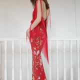 Conner Ives - The Demi Couture Piano Shawl Gown - Red