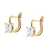 Dorsey - PORTER CUSHION - CUT EARRINGS IN MOISSANITE, 18K GOLD VERMEIL