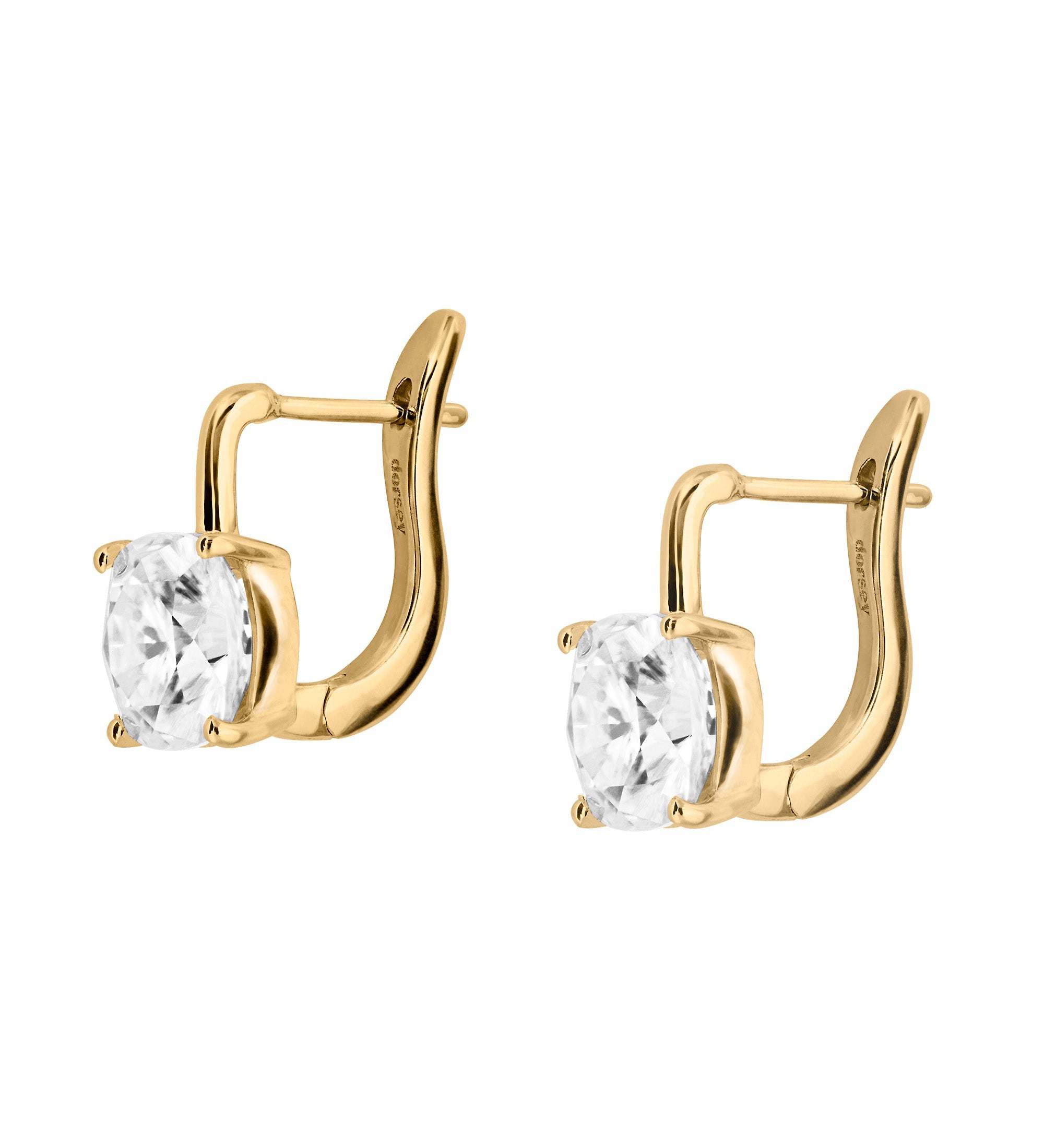 Dorsey - PORTER CUSHION - CUT EARRINGS IN MOISSANITE, 18K GOLD VERMEIL