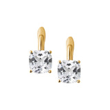 Dorsey - PORTER CUSHION - CUT EARRINGS IN LAB WHITE SAPPHIRE, 18K GOLD VERMEIL