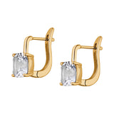 Dorsey - PORTER CUSHION - CUT EARRINGS IN LAB WHITE SAPPHIRE, 18K GOLD VERMEIL