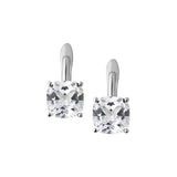 Dorsey - PORTER CUSHION - CUT EARRINGS IN LAB WHITE SAPPHIRE, STERLING SILVER