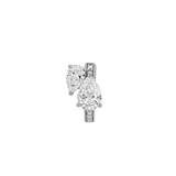 Dorsey - 14K DOUBLE PEAR - CUT HUGGIE EARRING IN LAB DIAMOND, 14K WHITE GOLD