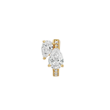 Dorsey - 14K DOUBLE PEAR - CUT HUGGIE EARRING IN LAB DIAMOND, 14K YELLOW GOLD