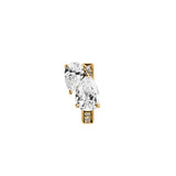 Dorsey - 14K DOUBLE PEAR-CUT HUGGIE EARRING IN LAB DIAMOND