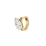 Dorsey - 14K DOUBLE PEAR-CUT HUGGIE EARRING IN LAB DIAMOND