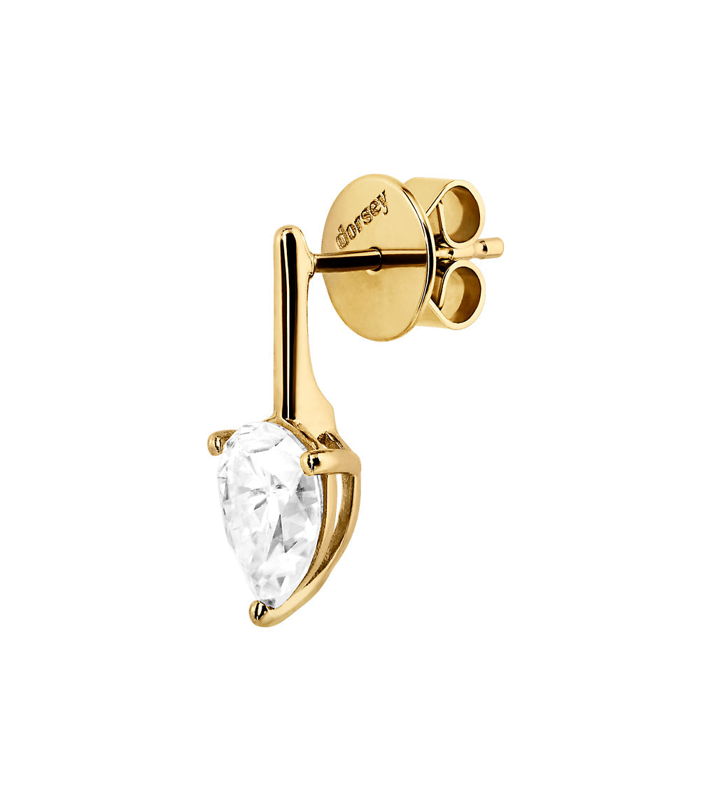 Dorsey - HENDRY PEAR - CUT BAR STUD EARRING IN MOISSANITE