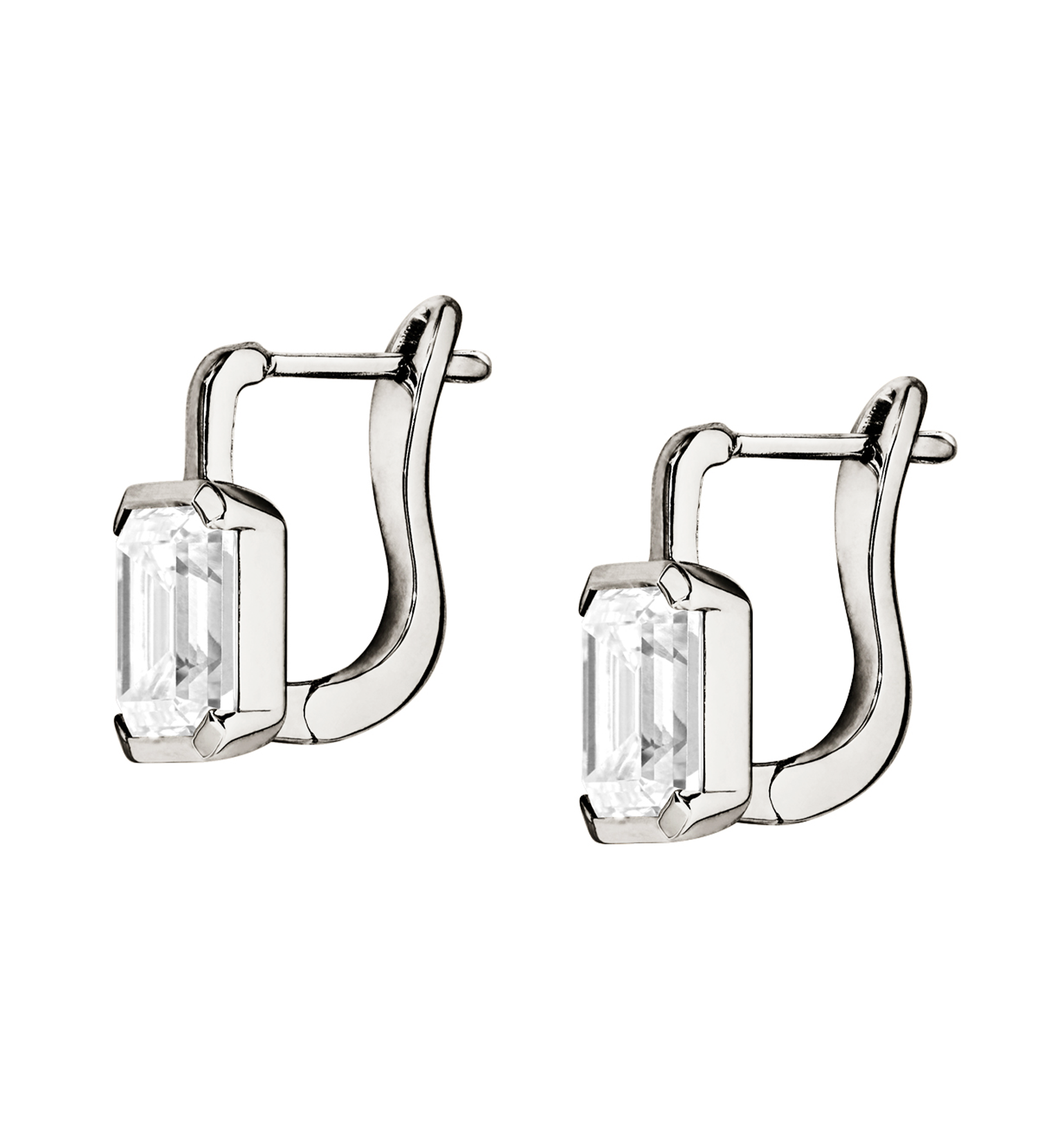 Dorsey - INÈS EMERALD - CUT EARRINGS IN MOISSANITE, STERLING SILVER