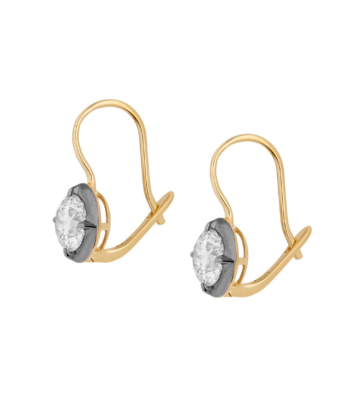 Dorsey - LUCIEN LATCHBACK EARRINGS IN MOISSANITE, 18K GOLD VERMEIL