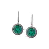 Dorsey - 14K LUCIEN LATCHBACK EARRINGS IN LAB EMERALD, 14K WHITE GOLD