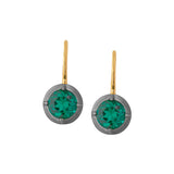 Dorsey - LUCIEN NANO EMERALD LATCHBACK EARRINGS, GOLD