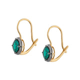 Dorsey - LUCIEN NANO EMERALD LATCHBACK EARRINGS, GOLD