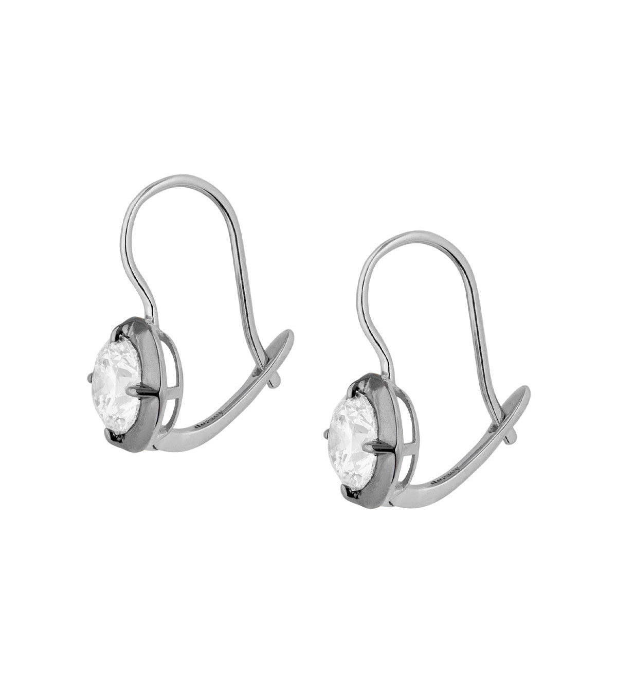 Dorsey - 14K LUCIEN LATCHBACK EARRINGS IN LAB DIAMOND, 14K WHITE GOLD