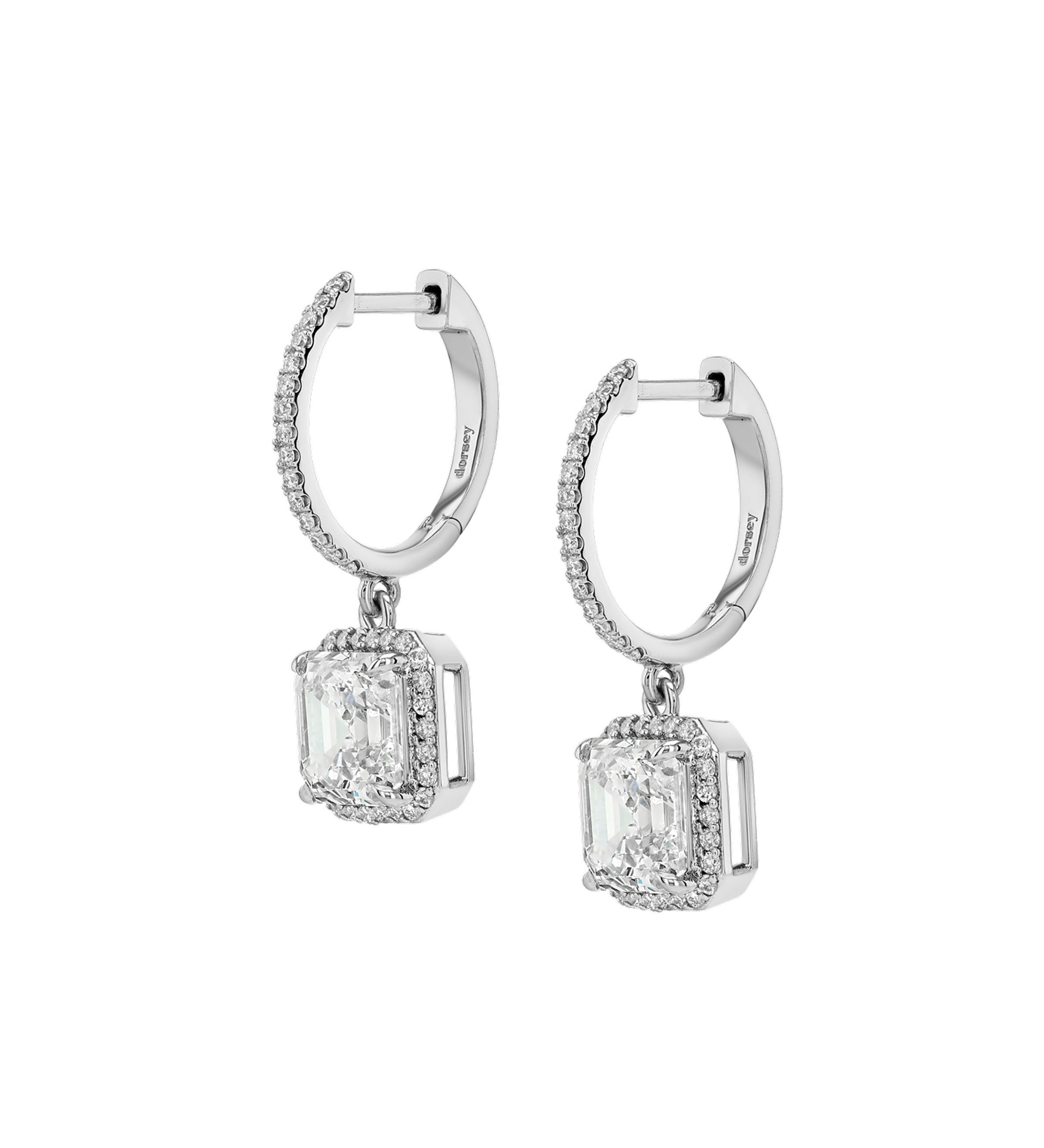 Dorsey - 14K BRONWYN ASSCHER - CUT EARRINGS IN LAB DIAMOND, 14K WHITE GOLD