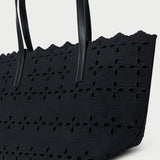 Loeffler Randall - Easton Black Embroidered Canvas Tote