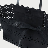 Loeffler Randall - Easton Black Embroidered Canvas Tote