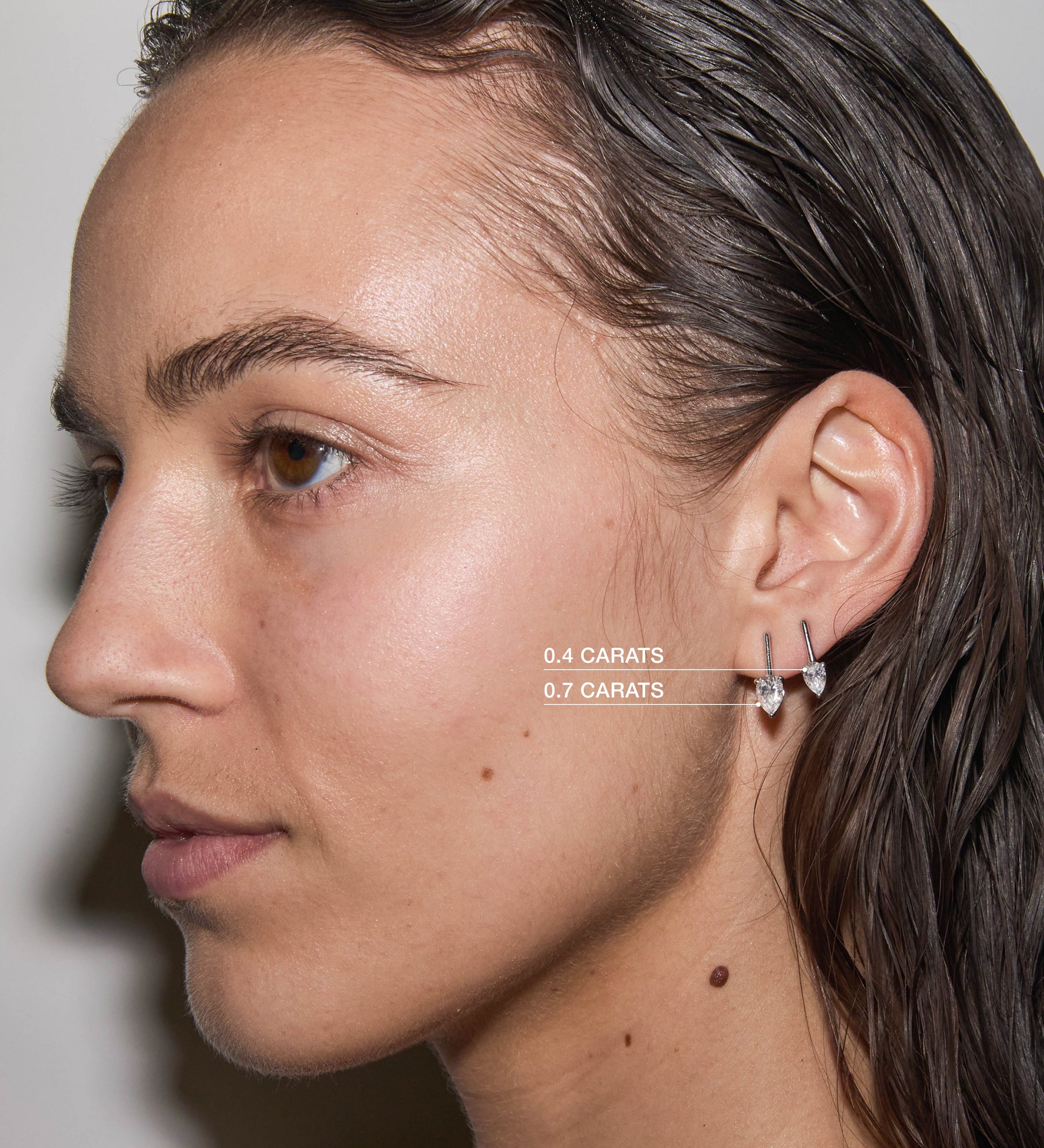 Dorsey - HENDRY PEAR - CUT BAR STUD EARRING IN MOISSANITE