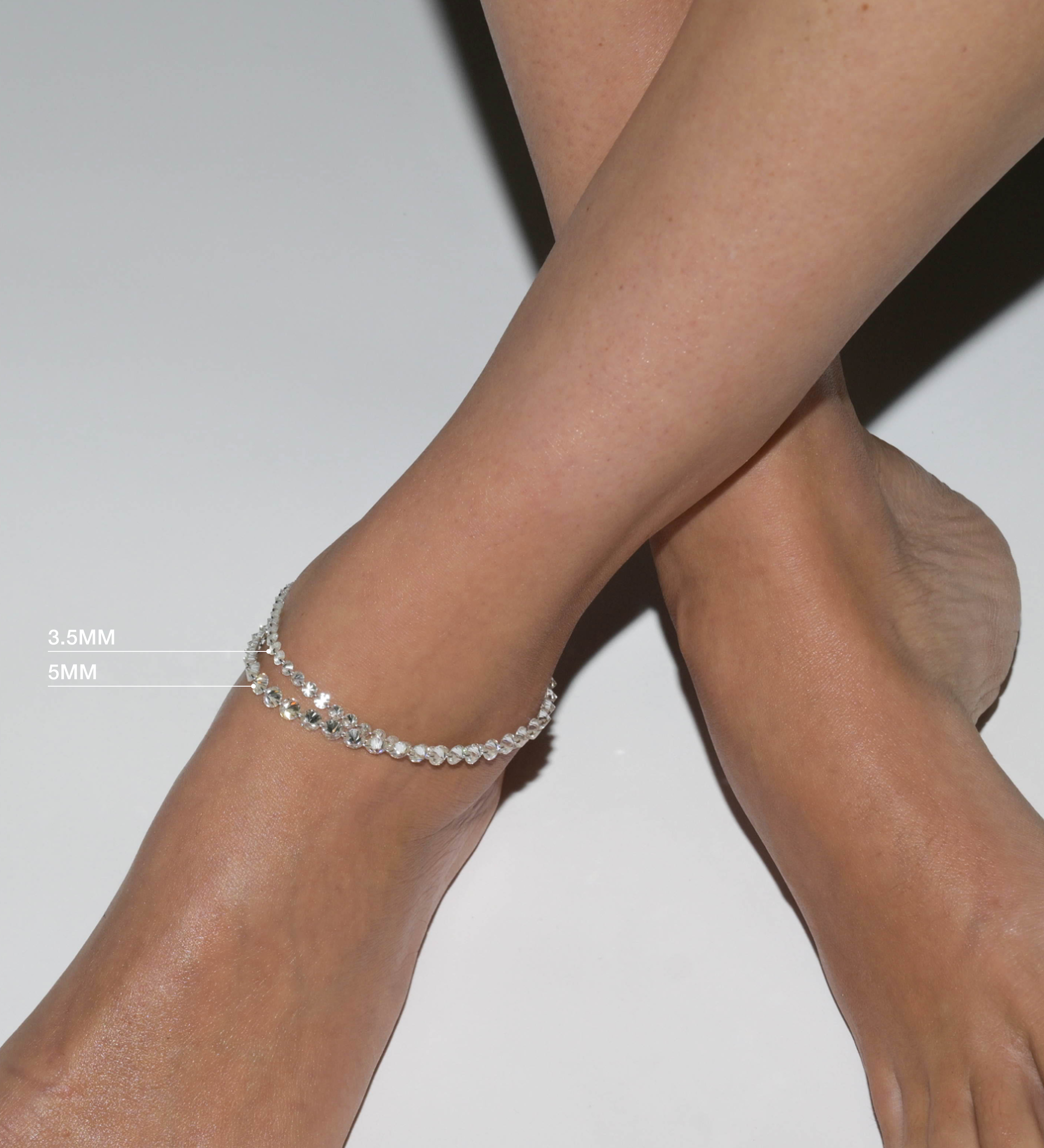 Dorsey - FLOATING ETERNITY ANKLET IN 3.5MM MOISSANITE, STERLING SILVER