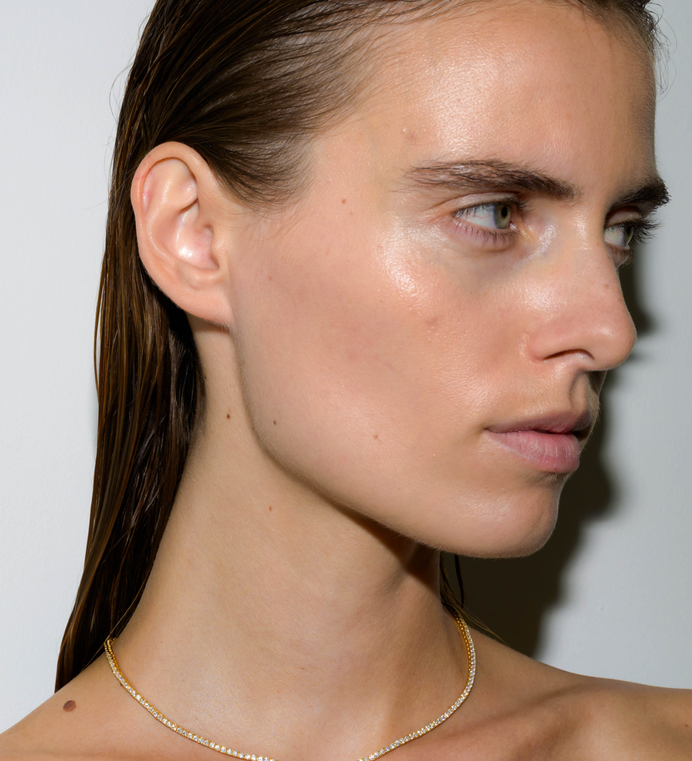 Dorsey - KATE RIVIÈRE NECKLACE IN 2MM MOISSANITE, 18K GOLD VERMEIL