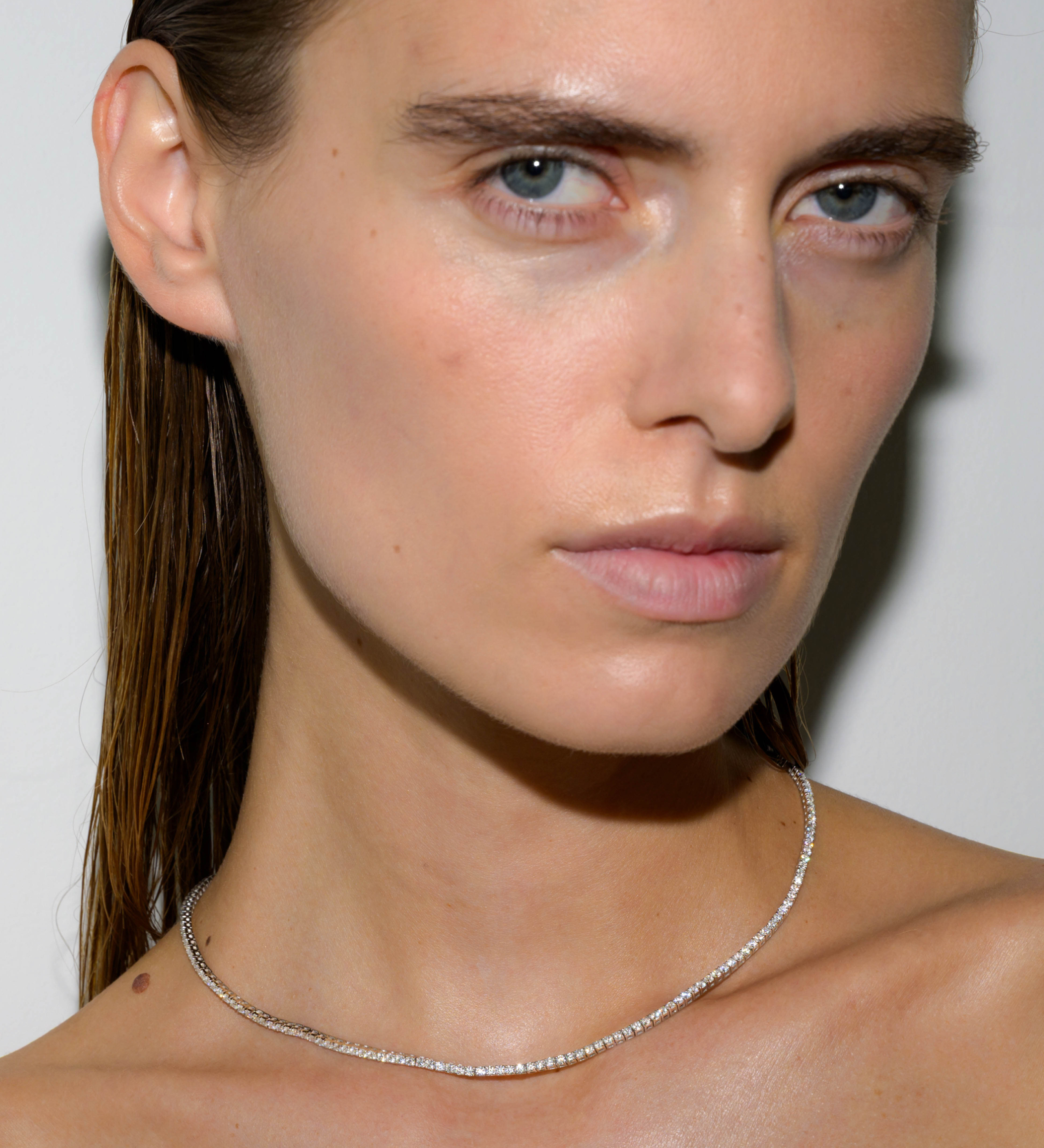 Dorsey - KATE RIVIÈRE NECKLACE IN 2MM MOISSANITE, STERLING SILVER