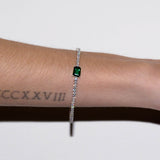 Dorsey - KATE RIVIÈRE BRACELET WITH LAB EMERALD IN 2MM MOISSANITE