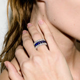 Dorsey - MAXIME THREE-ROW ETERNITY BAND IN LAB BLUE SAPPHIRE AND MOISSANITE