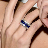 Dorsey - MAXIME THREE-ROW ETERNITY BAND IN LAB BLUE SAPPHIRE AND MOISSANITE