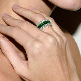 Dorsey - MAXIME THREE-ROW ETERNITY BAND IN NANO EMERALD AND MOISSANITE