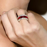 Dorsey - MAXIME THREE-ROW ETERNITY BAND IN LAB RUBY AND MOISSANITE
