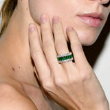 Dorsey - MAXIME THREE-ROW ETERNITY BAND IN NANO EMERALD AND MOISSANITE