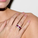 Dorsey - MAXIME THREE-ROW ETERNITY BAND IN LAB RUBY AND MOISSANITE
