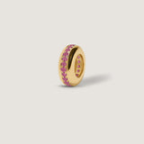 Kinn - Noelle Pavé Dome Birthstone Charm Pink Tourmaline (Rhodolite)