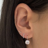 Kinn - Harper 2ctw Cushion Cut Drop Earrings White Gold